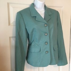 Sag Harbor sea foam wool blazer